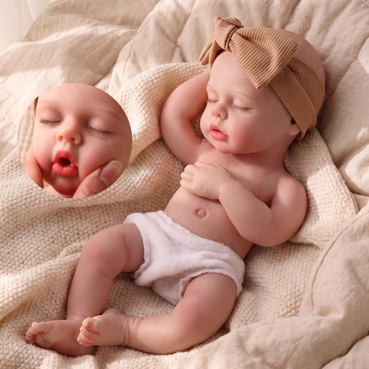 BABESIDE Silicone Baby Doll, 16 Inch Reborn Baby Dolls Silicone Full Body