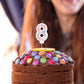 PEUTIER Birthday Candles - 0-9 Number Macaron Glitter Topper, 3x1.6 inch, White, Wax, Model 01061-70 for Parties & Annivers