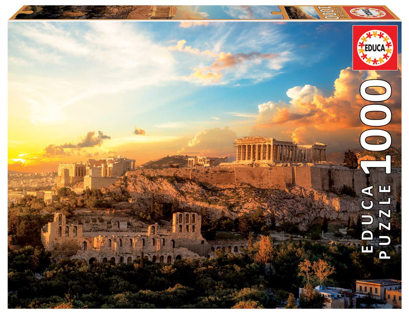 Educa - Acropolis Of Athens - 1000 Piece Jigsaw Puzzle - Puzzle Glue Included - Completed Image Measures 26.8' X 18.9' - Ages 14+ (18489)