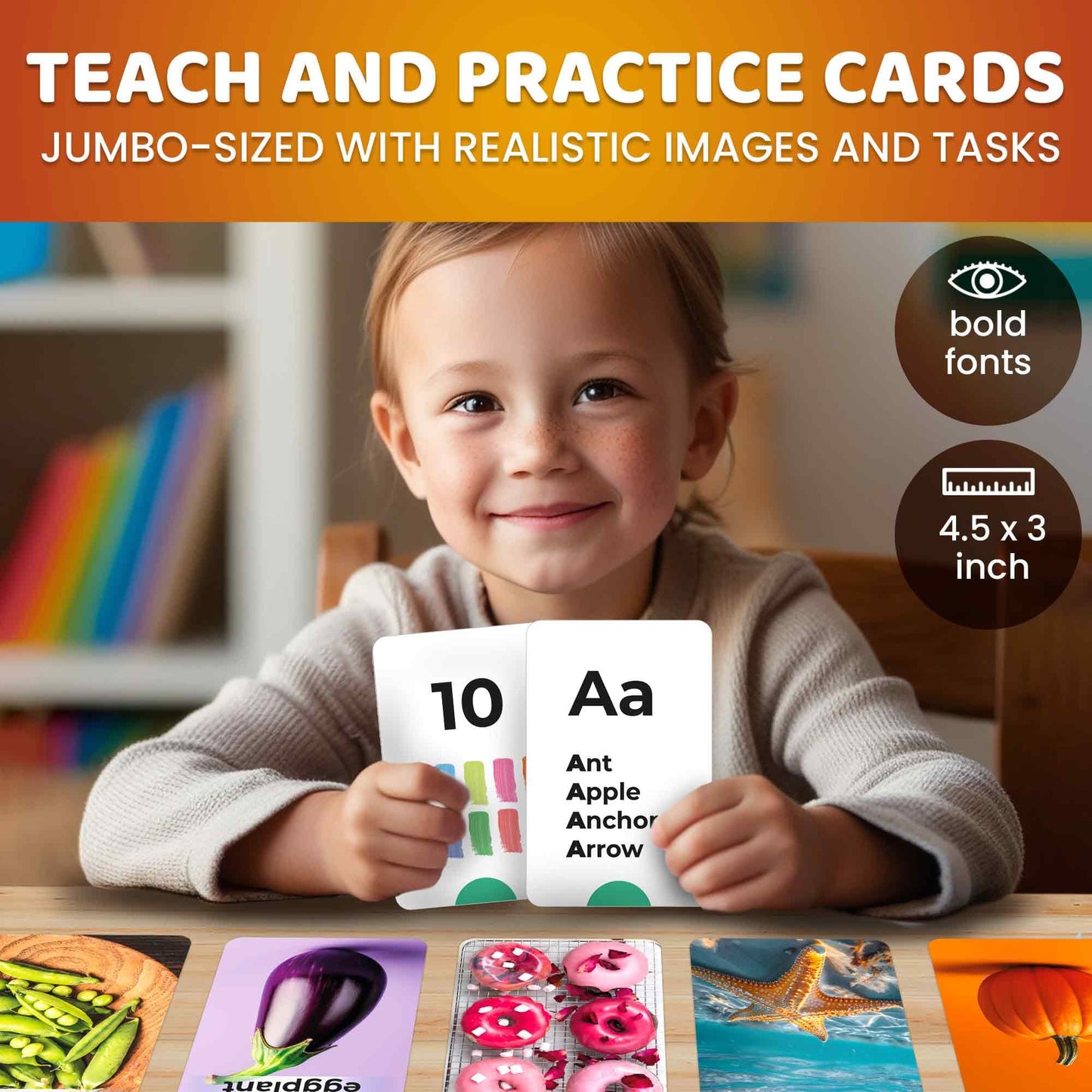 Quokka 260 Flash Cards For Kids Ages 3-5 With Realistic Images - Pre K Flash Cards Age 4-5 For Toddlers & Preschool, Alphabet, N