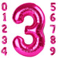 Number Balloon Hot Pink 3 Balloon 40 Inch, Large Mylar Foil Helium Balloon Number 3 13 23 30Th 31 32 33 35 Birthday Party Decora