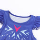 Sukyfecde Princess Costume Dress For Toddler Girls Halloween Cosplay Birthday Dress Up Role Play Outfits Size 7-8 Dark Blue