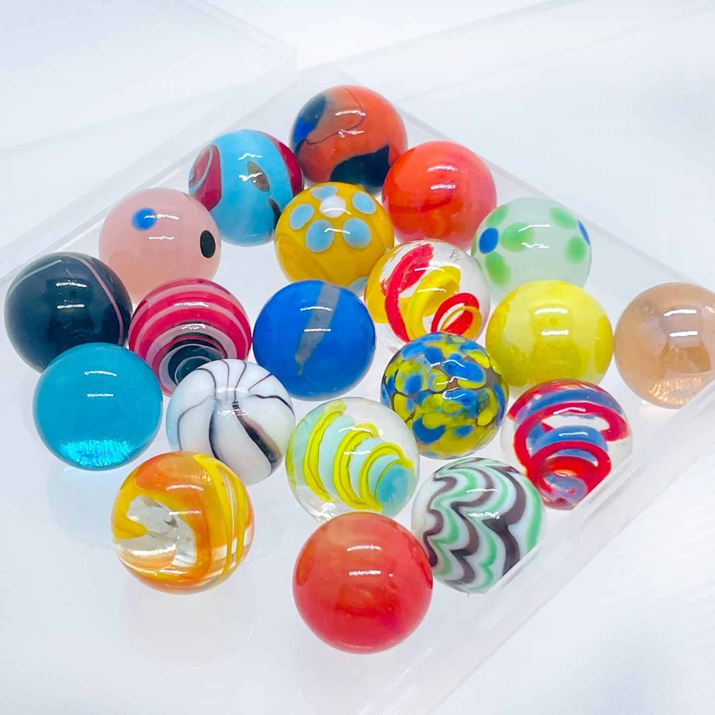 20 Vintage Marbles Bulk For Kids Ages 4-8-12 Hobbyist For Marble Run Track Game Small Marbles Game Toy (16Mm) (20Pcs)