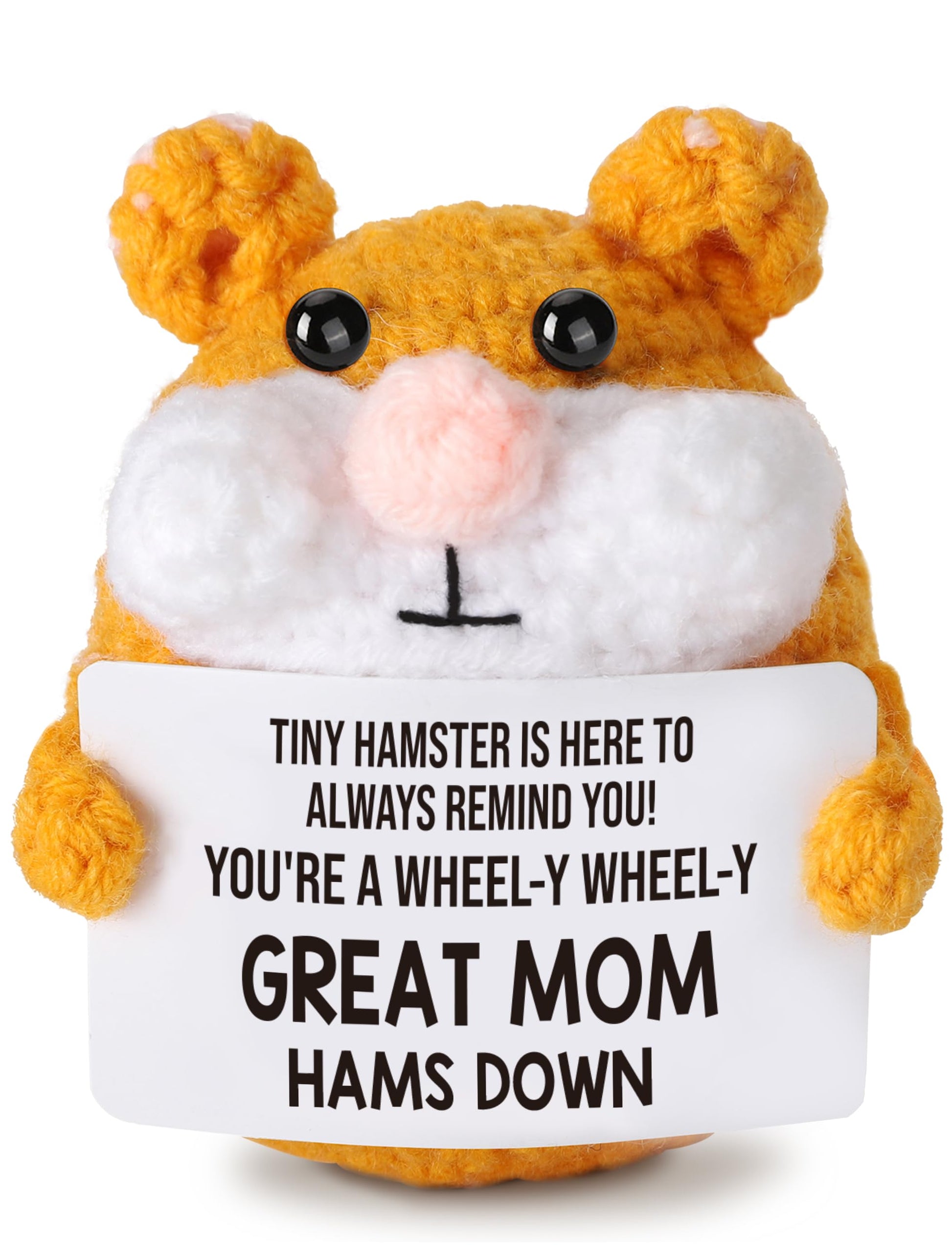 Funny Handmade Crochet Hamster - Small gifts for mom from Daughters Son Unique & Thoughtful Birthday Presents for mom Step Mother in Law Mother's Day Emotionally affirming Think You gifts for women