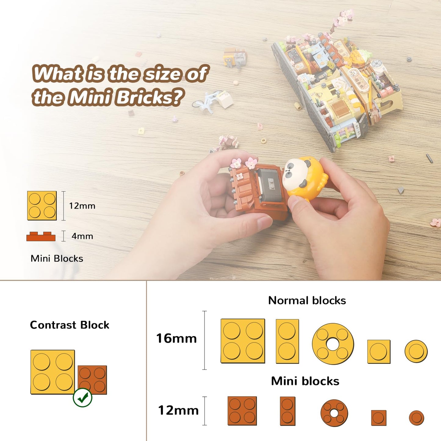 Japanese Street View Taiyaki Shop Mini Building Blocks, Moc Creative Building Toys Cute Panda Building Set For Kids 6-12, Simula