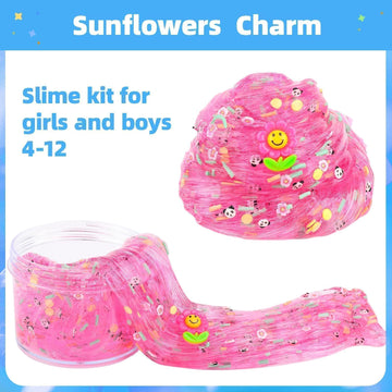 Crystal Slime Kit, 5 Pack Crunchy Clear Glitter Christmas Slime Party Favor Gifts, Stress Relief Toy For Girls And Boys, Soft No
