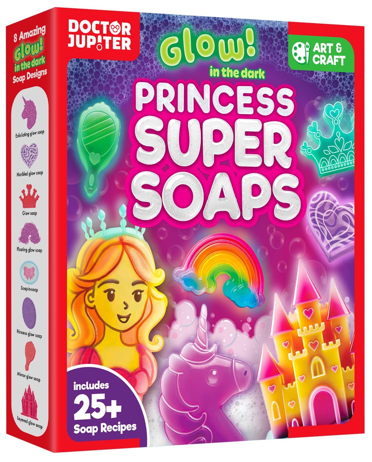 Doctor Jupiter Princess Super Soaps - Soap Making Kit for Kids Ages 4+ | Science Kit for Kids 4-5-6-7-8-12 Year Olds | Birthday 