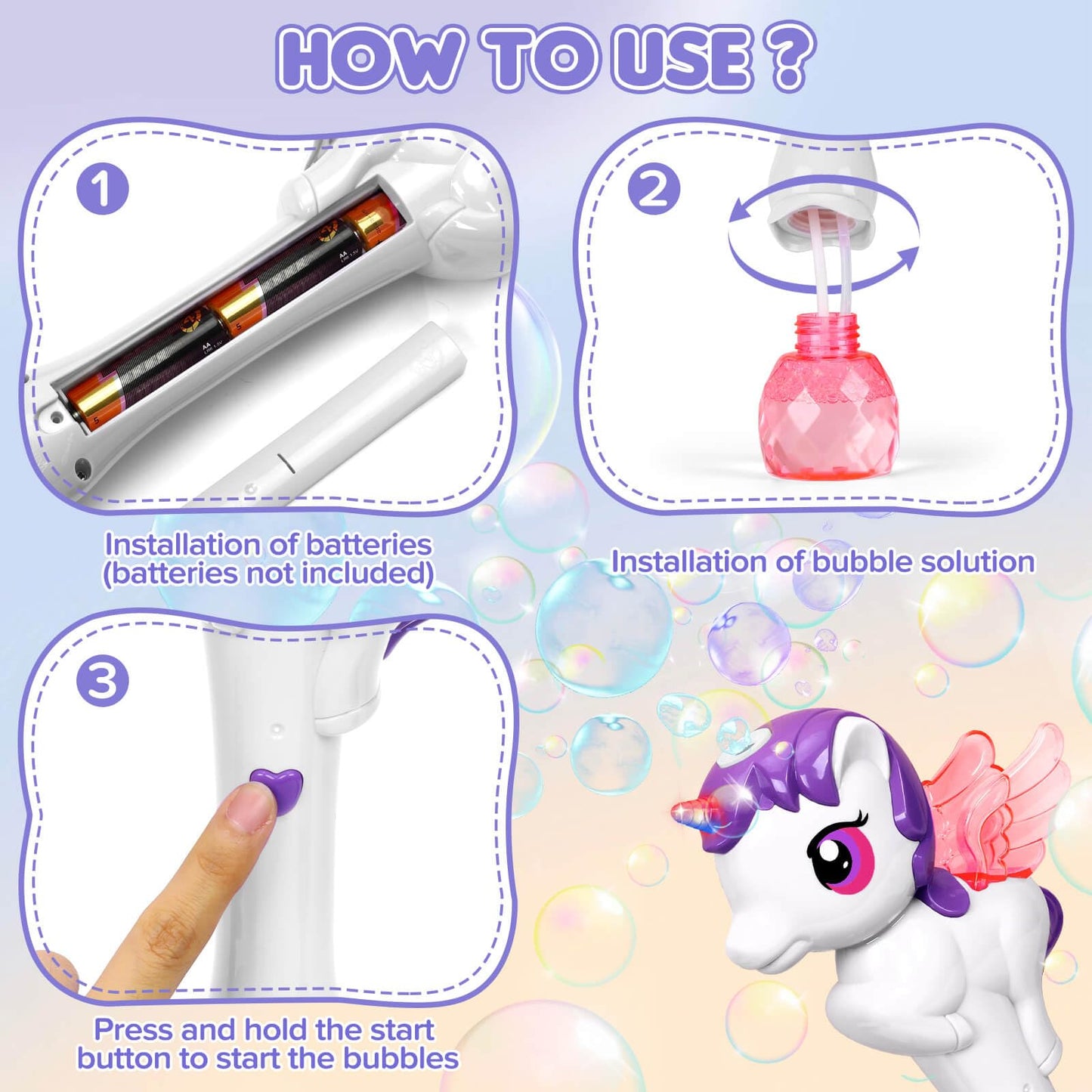 Dolanus Bubble Wands For Kids Toys Ages 3 4 5 6 7 8 Year Old Girl: Unicorn Toys Princess Wand, Toddler Girl Toys Age 3 4-5 6 Years Old, Outdoor Party Birthday Gifts For 3 4 5 Year Old Girl