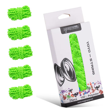 Magicyoyo 100% Polyester Professional Yoyo Strings For Responsive And Non Responsive Yoyos - Pack Of 25 Color Green