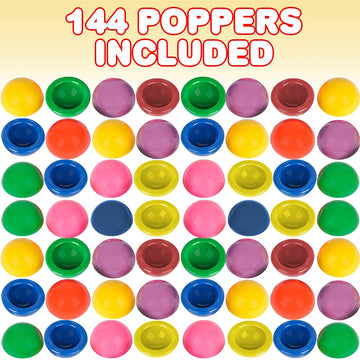 Artcreativity 1 Inch Mini Poppers, Bulk Pack Of 144, Pop-Up Half Ball Toys In Assorted Colors, Old School Retro 90S Toys For Kids, Birthday Party Favors, Goodie Bag Fillers For Boys And Girls
