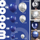 Partywoo Blue And Silver Balloons, 142 Pcs Navy Blue And Silver Balloons Different Sizes Pack Of 18 Inch 12 Inch 10 Inch 5 Inch For Balloon Garland Or Arch As Birthday Decorations, Party Decorations