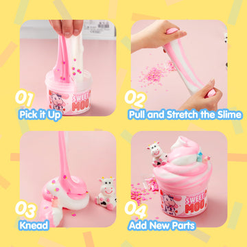 Joyin Butter Slime Party Favors, Strawberry Milk Cow Slime Soft, Non-Sticky, Mess-Free, Stress Relief, Birthday Toys Gifts For Holiday Party Supplies Kids Classroom Prizes Reward