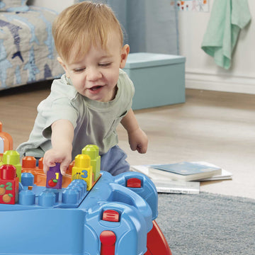 Mega Bloks First Builders Build 'N Learn Table With Big Building Blocks, Building Toys For Toddlers (30 Pieces)