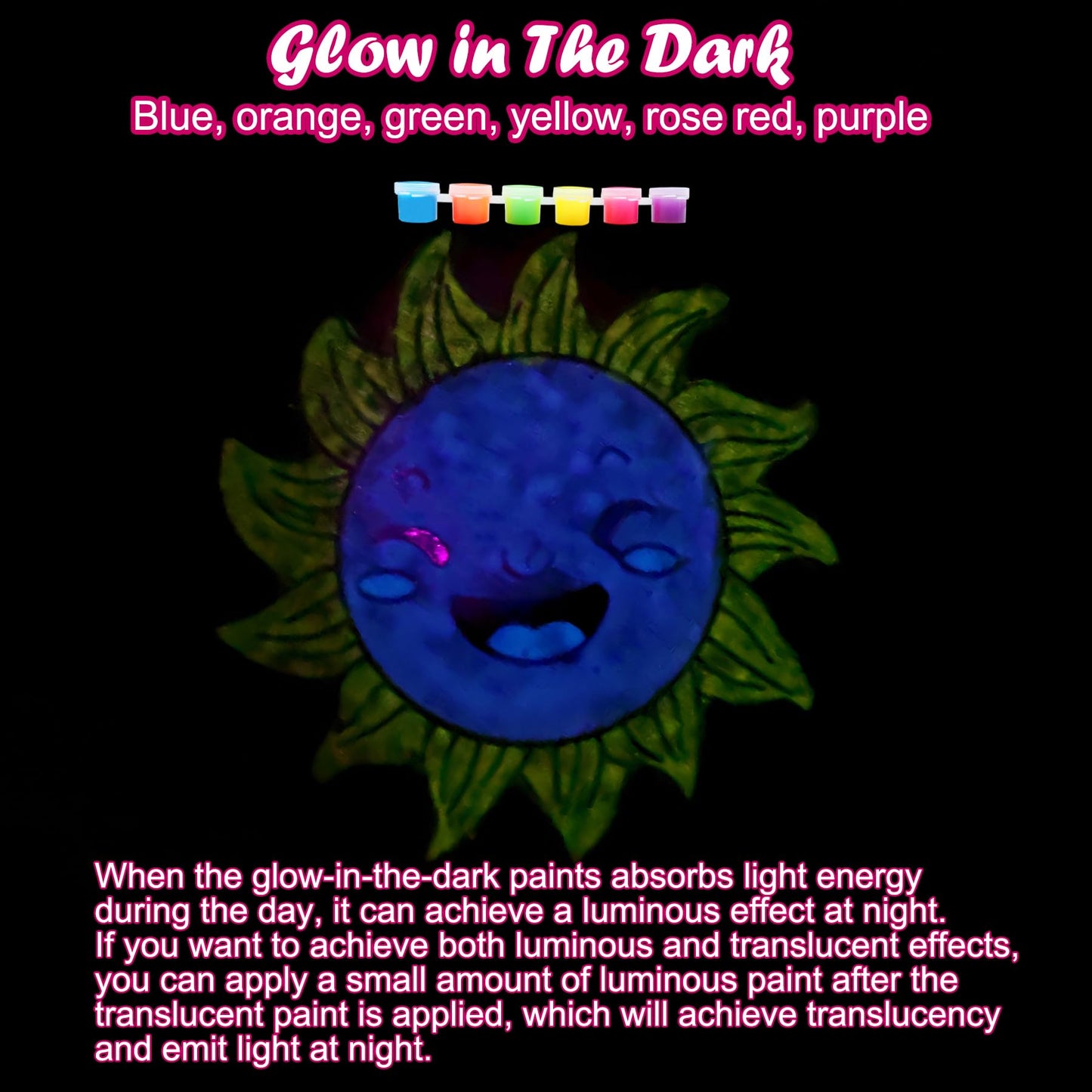 Ayhuhra 30 Sets Summer Suncatcher Craft Kits Glow in The Dark DIY Window Paint Art Sun Catcher Kits for Home Classroom Party Act