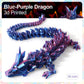 Meet Gladness 30 In 3D Printed Dragon, 30Inch Dragon,3D Dragon Toy,Large Dragon Present,Ariculated Crystal Dragon (Blue Purple,