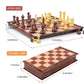 Magnetic Travel Chess Set,3 In 1 Chess Checkers Backgammon Set, Travel Magnet Chess Game With Folding Case Chess Board (Brown, 1