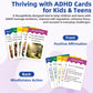 Uflognirz 50 Thriving with ADHD Cards for Kids, ADHD Tools for Kids, Anger Management, Fun Activities to Help Children Self-Regu