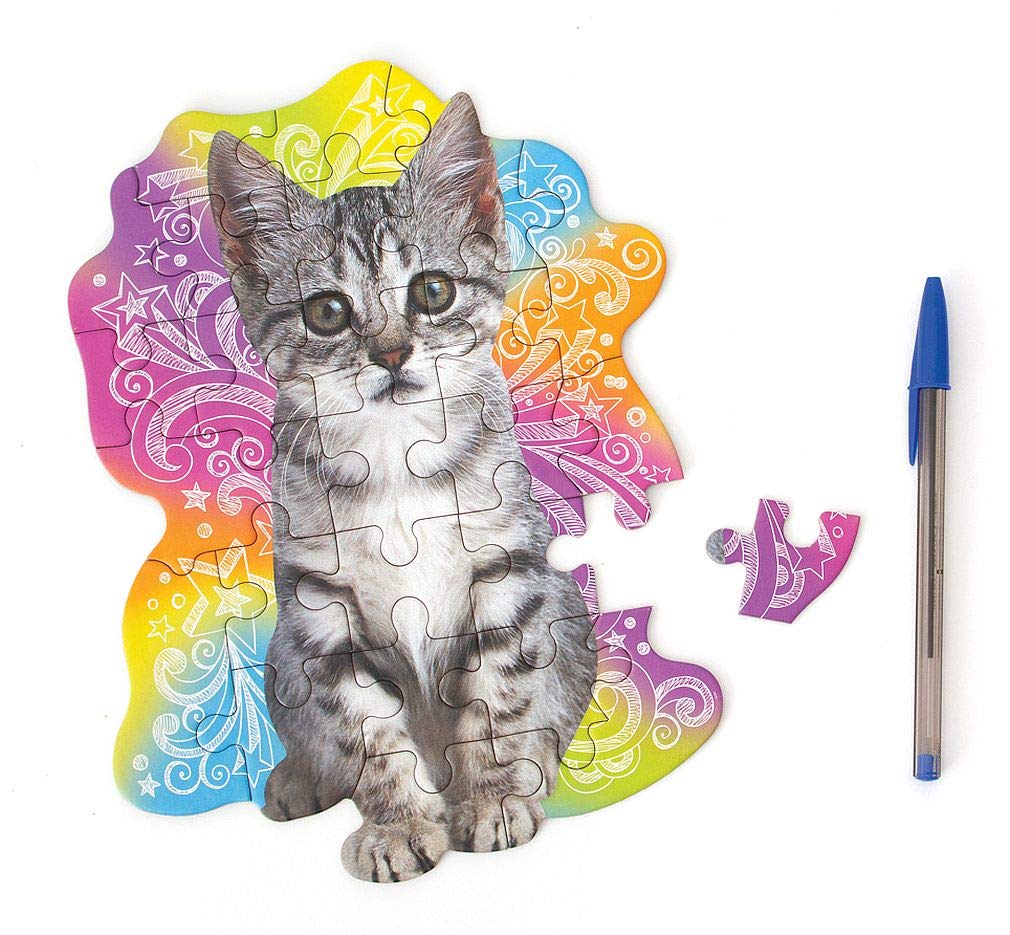Playhouse Tabby Kitten 25-Piece Die-Cut Shaped Mini Puzzle For Kids