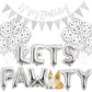Legendog Dog Birthday Party Supplies Dog Paw Print Balloons Cat Birthday Hat Happy Birthday Banner Foil Balloons Lets Pawty Letters Balloons Decorations