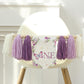 HODIHIWI Handmade Butterfly 1st Birthday High Chair Banner Purple Party Decoration For Girls Boys Wall Hangings Decorative