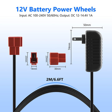 12 Volt Battery Charger For Ride On Toys, 14.4V 1000Ma Battery Charger For Kids Electric Car Riding Toy Battery Power Adapter Re