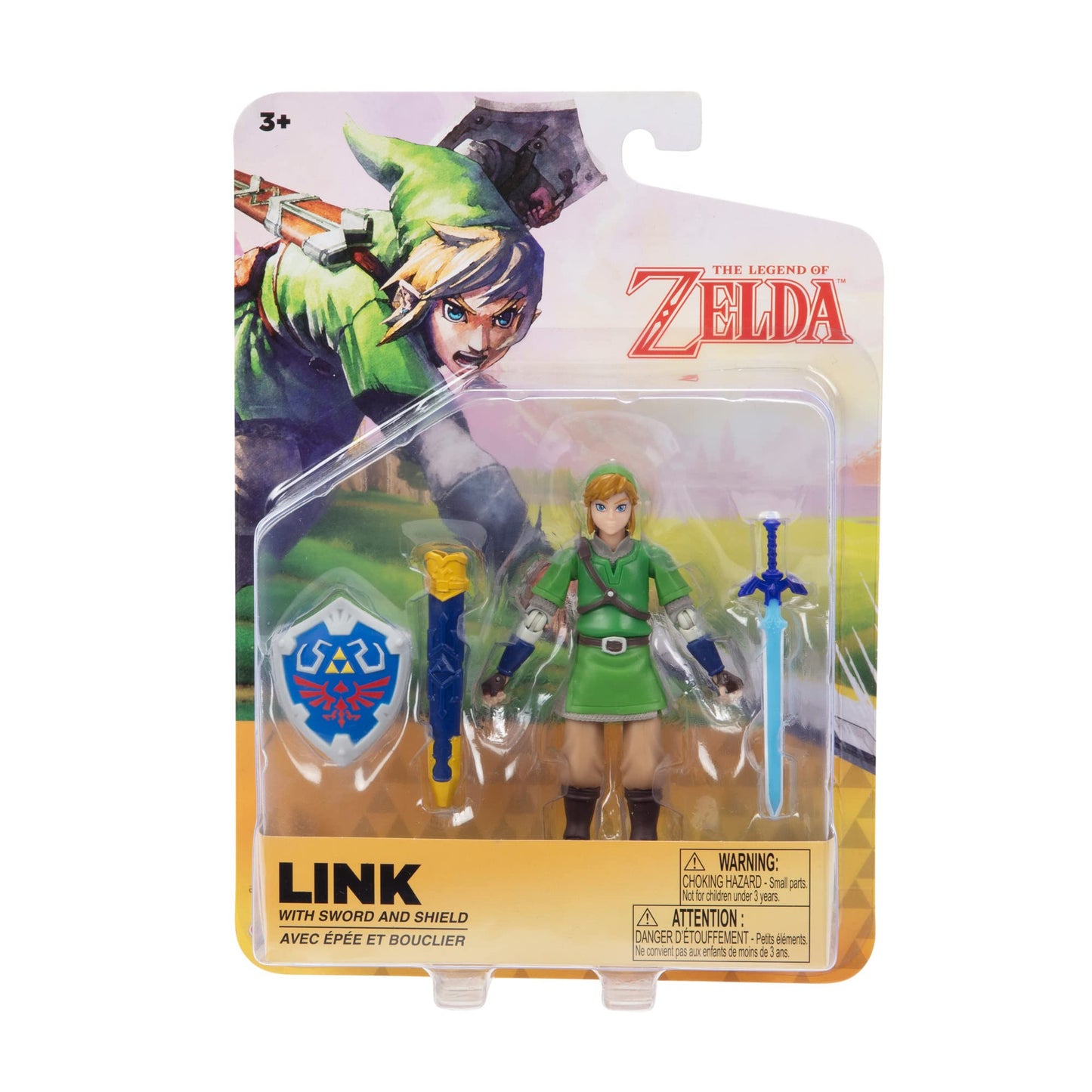 Nintendo Legend of Zelda 4 Link Figure with decorative replica blade and Shield