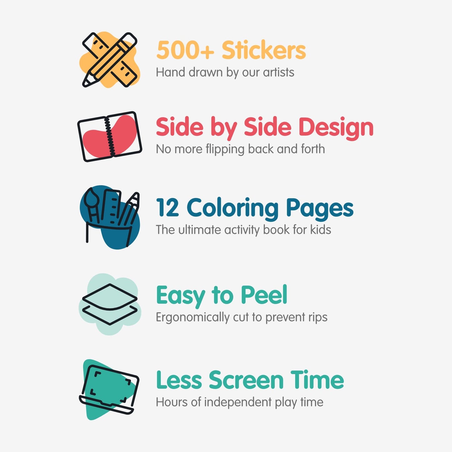 Bird Stickers + Coloring Book For Kids By Cupkin: Innovative Side By Side Bird Sticker Book - Spiral Binding Allows The Birds St
