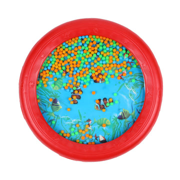 Musfunny Ocean Drum Wave Bead Drum Gentle Sea Sound Music Gift Musical Educational Sea Sound Drum Tool For Kid Child Baby (Red)