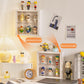 Clear Display Case For Figures, Square Wall-Mounted Doll Storage Box, Adjustable Display Stand With Door Dust And Moisture Proof Suitable For Lego Collectibles Action Figures Pop Mart (Yellow)