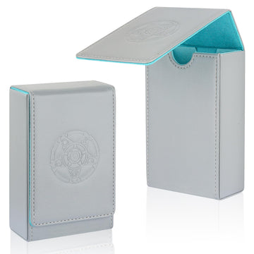 Buweeo Tarot Card Case/Holder, Single Deck Pu Leather Card Holder For Most Standard Size Tarot Cards Or Playing Cards, Grey And