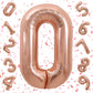 Flyloons 0 number Rose Gold Foil Balloon 16 inch Size Birthday Decoration Items | 1st Year Balloons | Zero