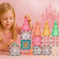 Glitter Unicorn Pony Magnetic Tiles: Building Blocks Toys For Kids - Hearts, Stars, Rainbow Castle Playset For Creative Kids, St
