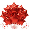 TONIFUL 30Pcs 18 Inch Large Red Star Shape Foil Balloons Big Red Stars Helium Mylar Ballons for Birthday Wedding Baby Shower Ann