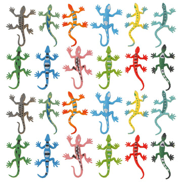 XIHIRCD 24pcs Mini Lizard Toys, Plastic Lizard Figurine Reptile Multicolored Realistic Lizard Figure Toys Animal Decoration for 
