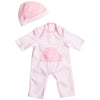 JC Toys Berenguer Boutique La Baby Doll Outfit - 2 Piece Light Pink Striped Onesie, Washable, Fits 14"-18" Dolls, Model CLO15030LightPink