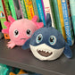 The Petting Zoo Axolotl Plushie - Small Pink Salamander Squeeze Toy, Soft Polyester, Perfect Gift for Kids