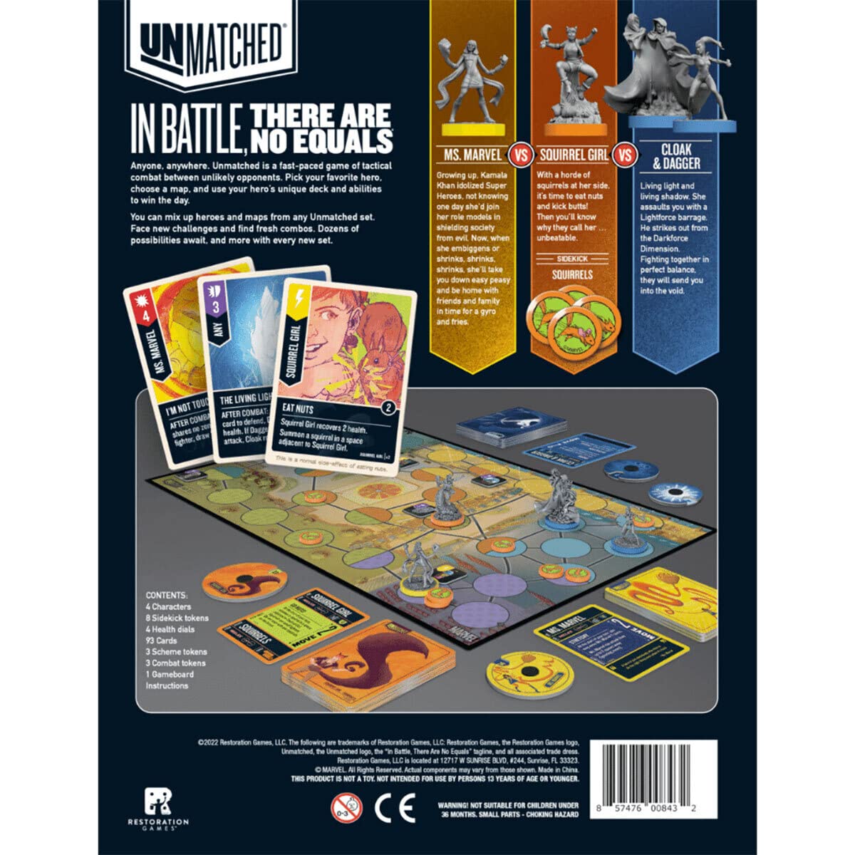 Restoration Games Unmatched: Marvel Teen Spirit - Strategy Fighting Game for 2-3 Players - Cardboard, CSGUNMATCHTEEN