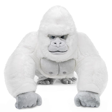Zhongxin Made Albino Gorilla Plush Toy, Realistic Albino Gorilla Stuffed Animals 15In, Unique Forest Plushie Toys Model Dolls Collection For Kids
