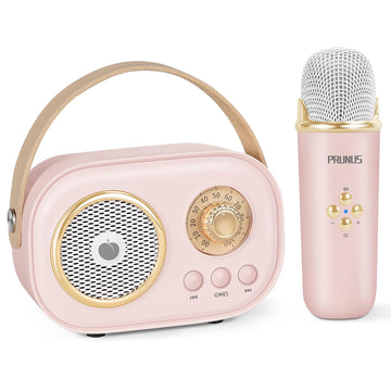 Mini Karaoke Machine For Kids&Adults,Portable Bluetooth Speaker With 2 Wireless Microphones And Stereo Sound Enhanced Bass,Gifts
