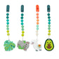 Nuby All Silicone Teether With Bonus Silicone Pacifinder With Clip - 3+ Months, 1Pk, Assorted Neutral Designs