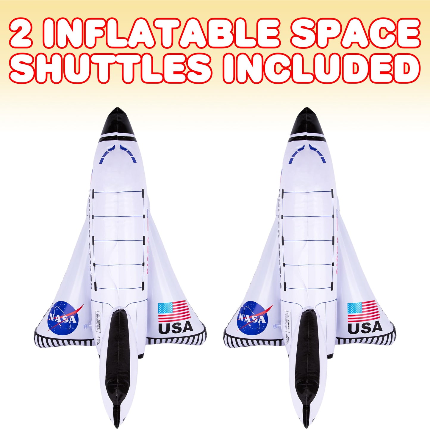ArtCreativity Space Shuttle Inflates, Set of 2, 14 Inch Long, Outer Space Themed Party Decorations & Pretend Play Toys for Kids
