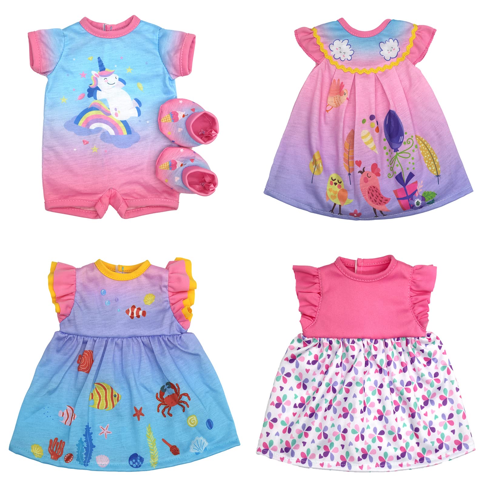4 Pack Doll Clothes For 13-16 Inch Dolls, Dress For 13-16 Inches Dolls