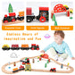 Qilay Wooden Train Set For Toddler - 39 Pcs Wooden Train Tracks With Crane, Bridge & 5 Wooden Trains - Train Toys For 3,4,5 Year Old Boys & Girls - Fit All Major Bands Train Tracks Set