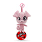 Miraculous Ladybug Kwami Lifesize Daizzi Plush Toy - 5" Pink Soft Stuffed Animal with Glitter Eyes, Model M13014