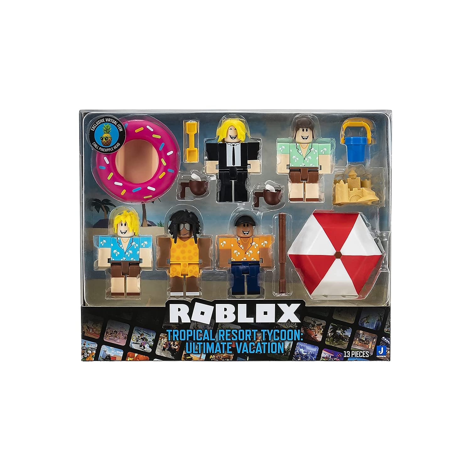 Roblox Action Collection - Tropical Resort Tycoon: Ultimate Vacation Five Figure Pack [Includes limited availability Virtual Code]
