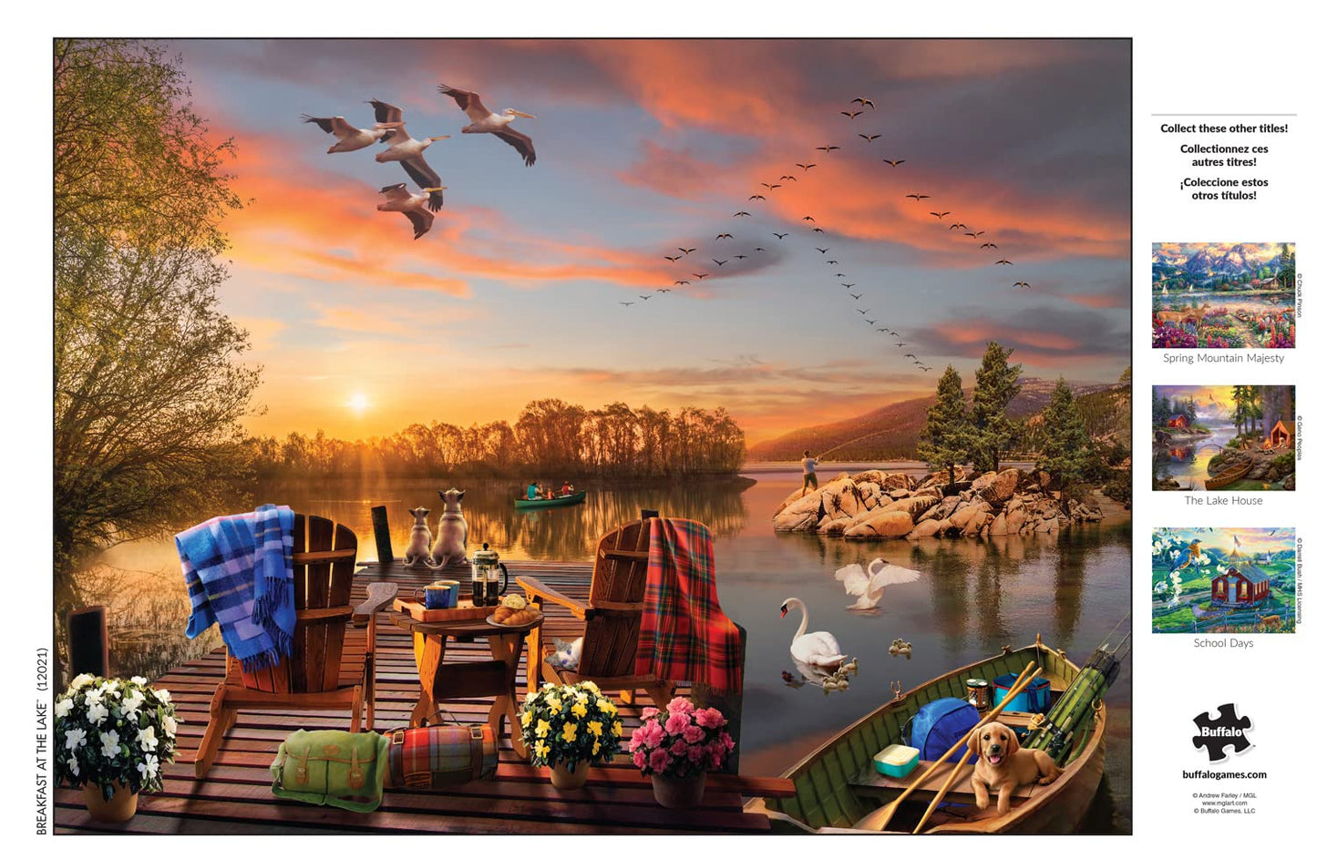 Buffalo Games - Andrew Farley -Breakfast At The Lake - 1000 Piece Jigsaw Puzzle For Adults -Challenging Puzzle Perfect For Game Nights - Finished Size Is 26.75 X 19.75