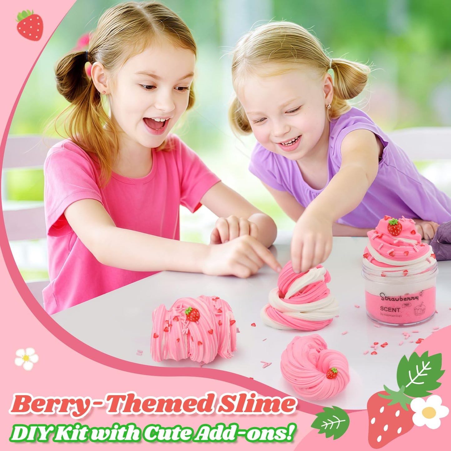 Strawberry Butter Slime  Scented Slime Kit  Kids Toys for Ages 5-7 8-13 Girls Boys  Squishy Sensory Toy Teen Girl Birthday Gifts  Cute Stuff Party Favors Stocking Stuffers for 4 6 9 10 11 12 Year Old