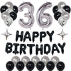 Naninuneno 36Th Black Silver Birthday Party Decorations For Men Women, Happy 36 Birthday Party Supplies With Black Happy Birthda