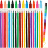Marspark 20 Pcs Stackable Crayons Stacking Buildable Crayons Colorful Stackable Pencils Party Favors Diy Rainbow Pencil For School Office Birthday Party, 12 Colors(Bright Color,Flat)
