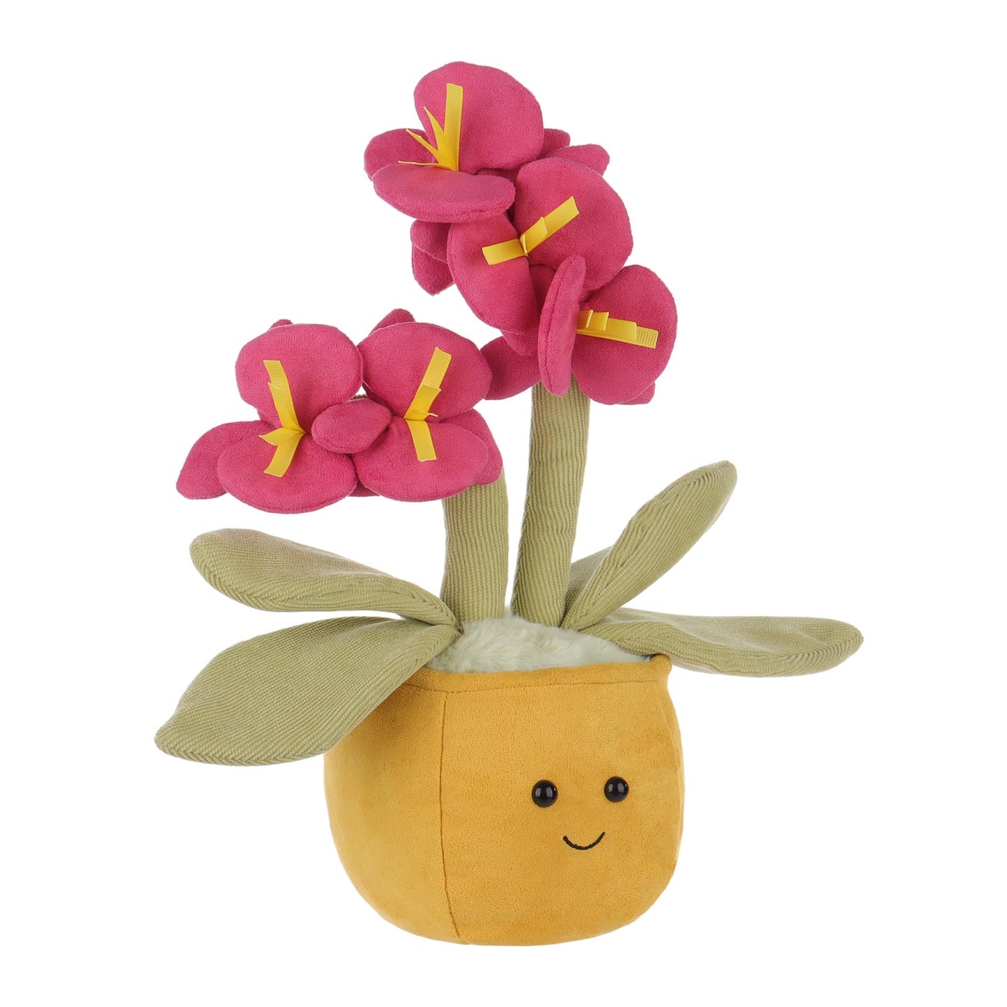Apricot Lamb Potted Butterfly Orchid Plush Stuffed Flowers For Kids, Soft Cute Plushies Toys For Baby Girl And Boy, Fluffy Potte